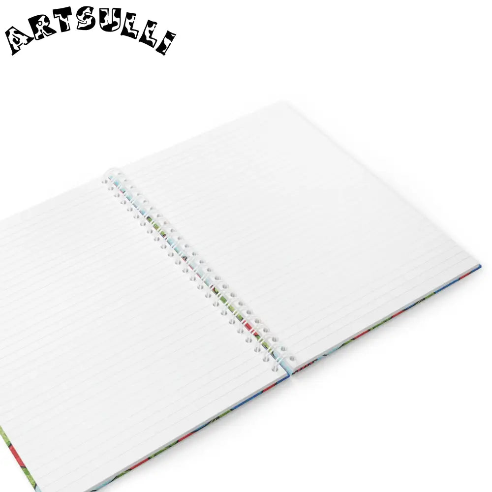 JAKKOUTTHEBXX Red Floral Wide-Ruled Spiral Notebook 2025