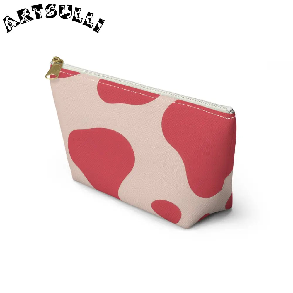 JAKKOUTTHEBXX Pink Cow Print T-Bottom Pouch Cosmetic Bag 2025