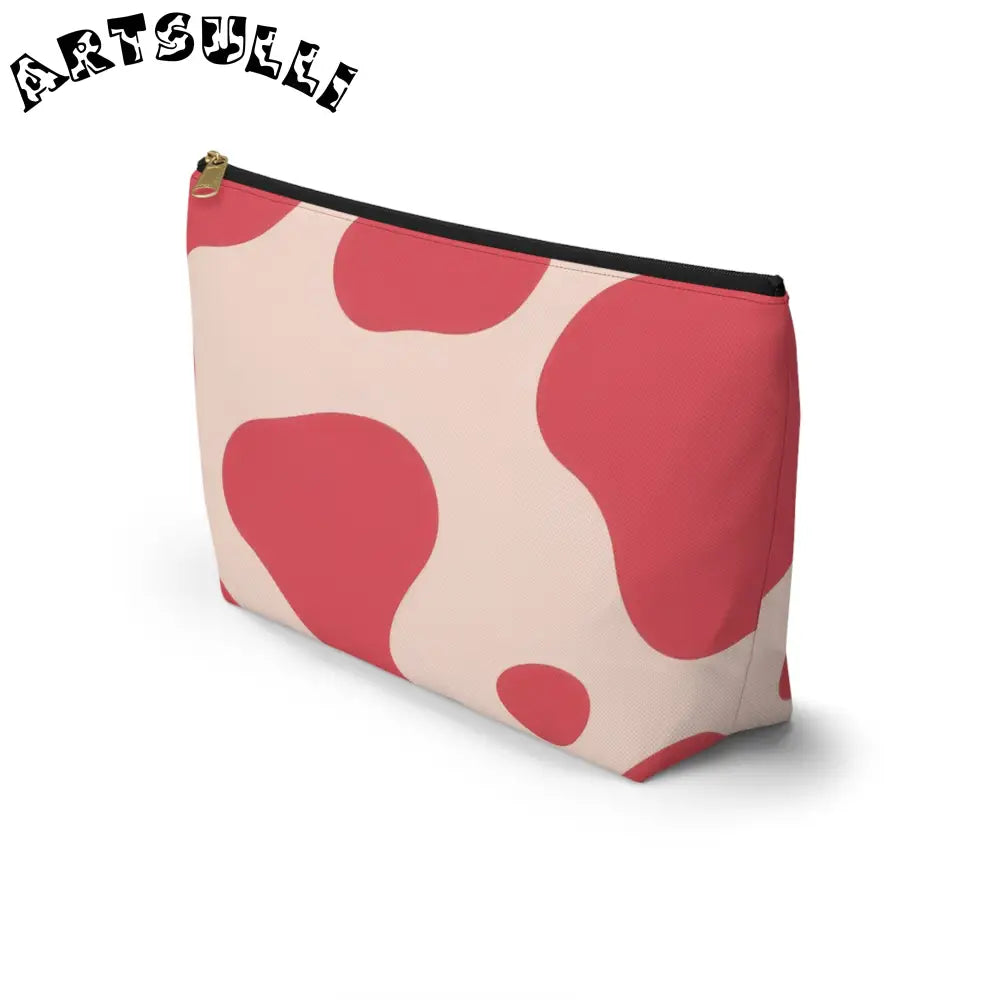 JAKKOUTTHEBXX Pink Cow Print T-Bottom Pouch Cosmetic Bag 2025
