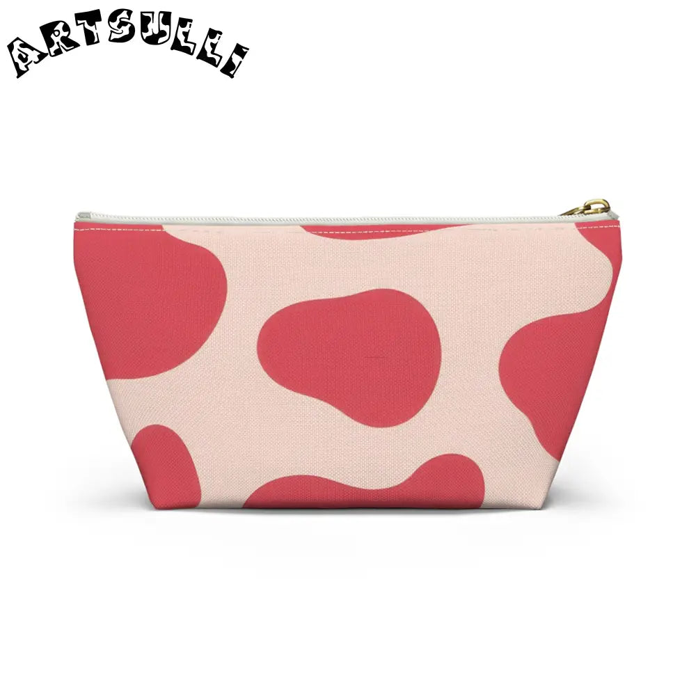 JAKKOUTTHEBXX Pink Cow Print T-Bottom Pouch Cosmetic Bag 2025