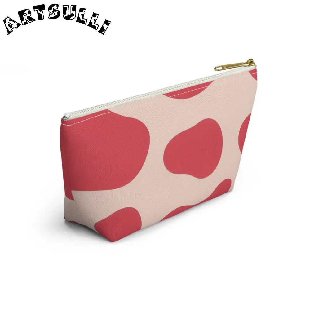 JAKKOUTTHEBXX Pink Cow Print T-Bottom Pouch Cosmetic Bag 2025