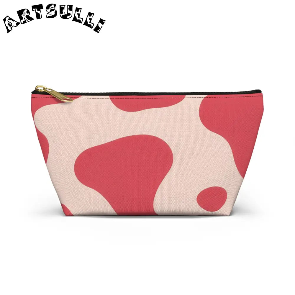 JAKKOUTTHEBXX Pink Cow Print T-Bottom Pouch Cosmetic Bag 2025