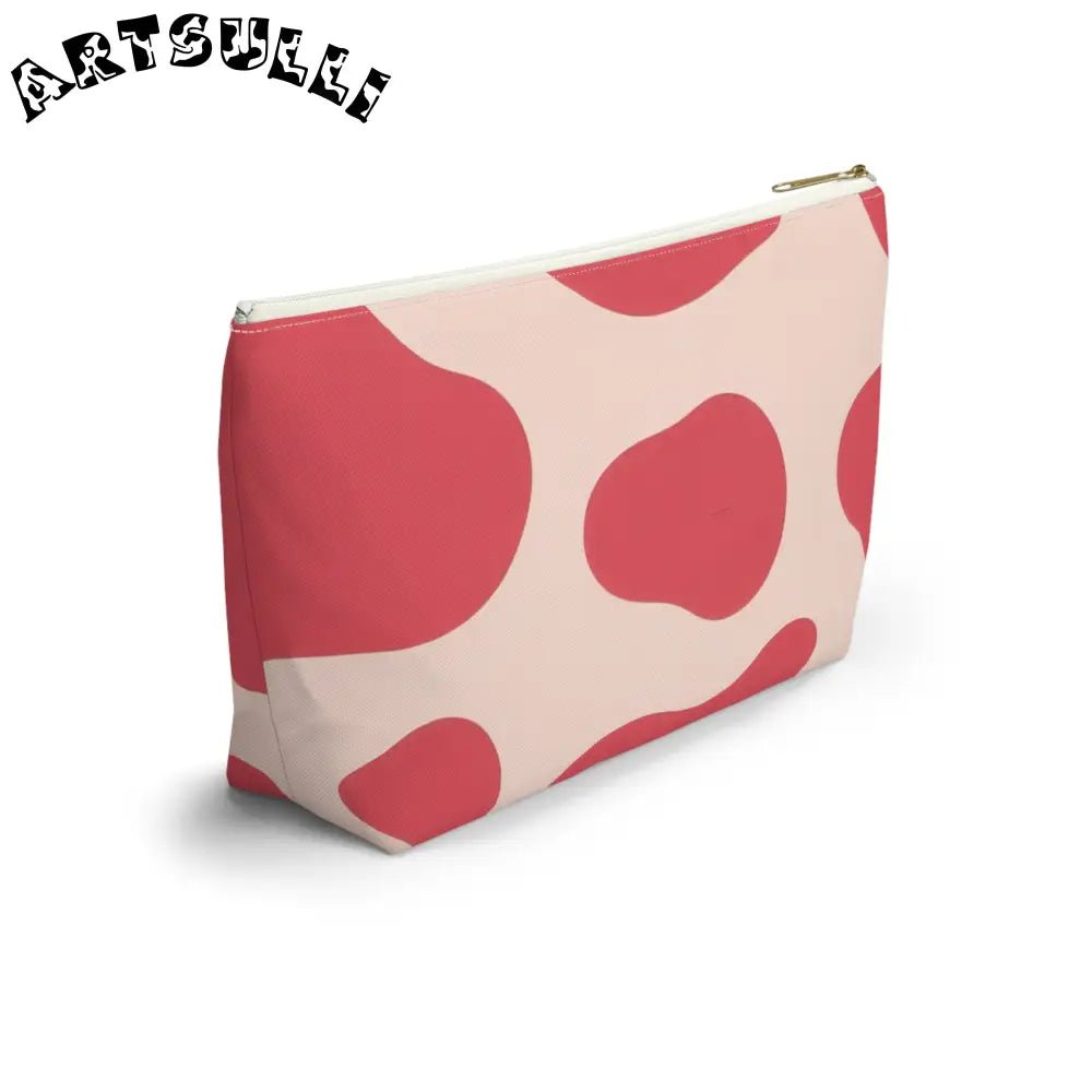 JAKKOUTTHEBXX Pink Cow Print T-Bottom Pouch Cosmetic Bag 2025