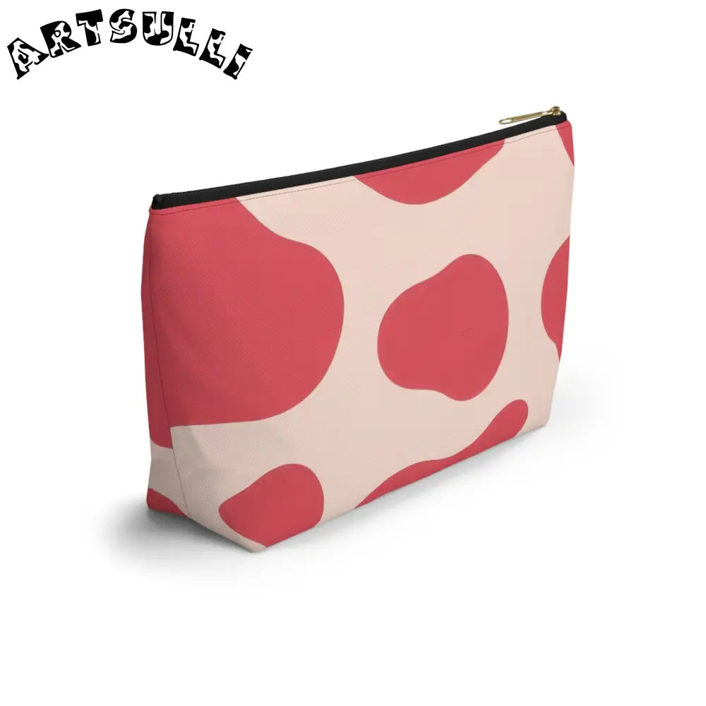 JAKKOUTTHEBXX Pink Cow Print T-Bottom Pouch Cosmetic Bag 2025