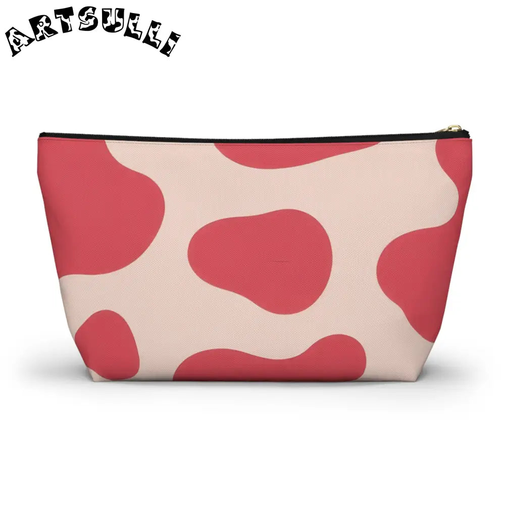 JAKKOUTTHEBXX Pink Cow Print T-Bottom Pouch Cosmetic Bag 2025