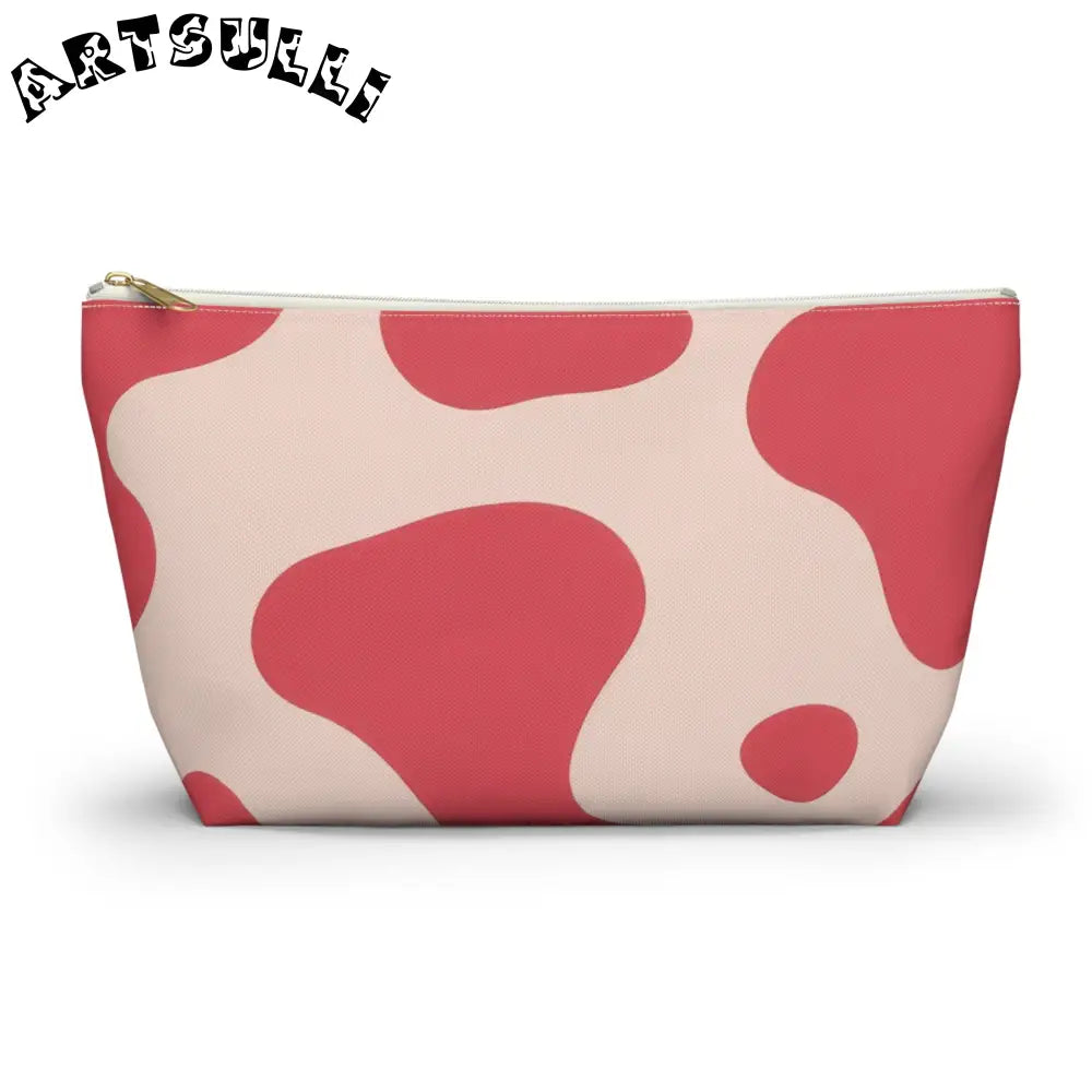 JAKKOUTTHEBXX Pink Cow Print T-Bottom Pouch Cosmetic Bag 2025