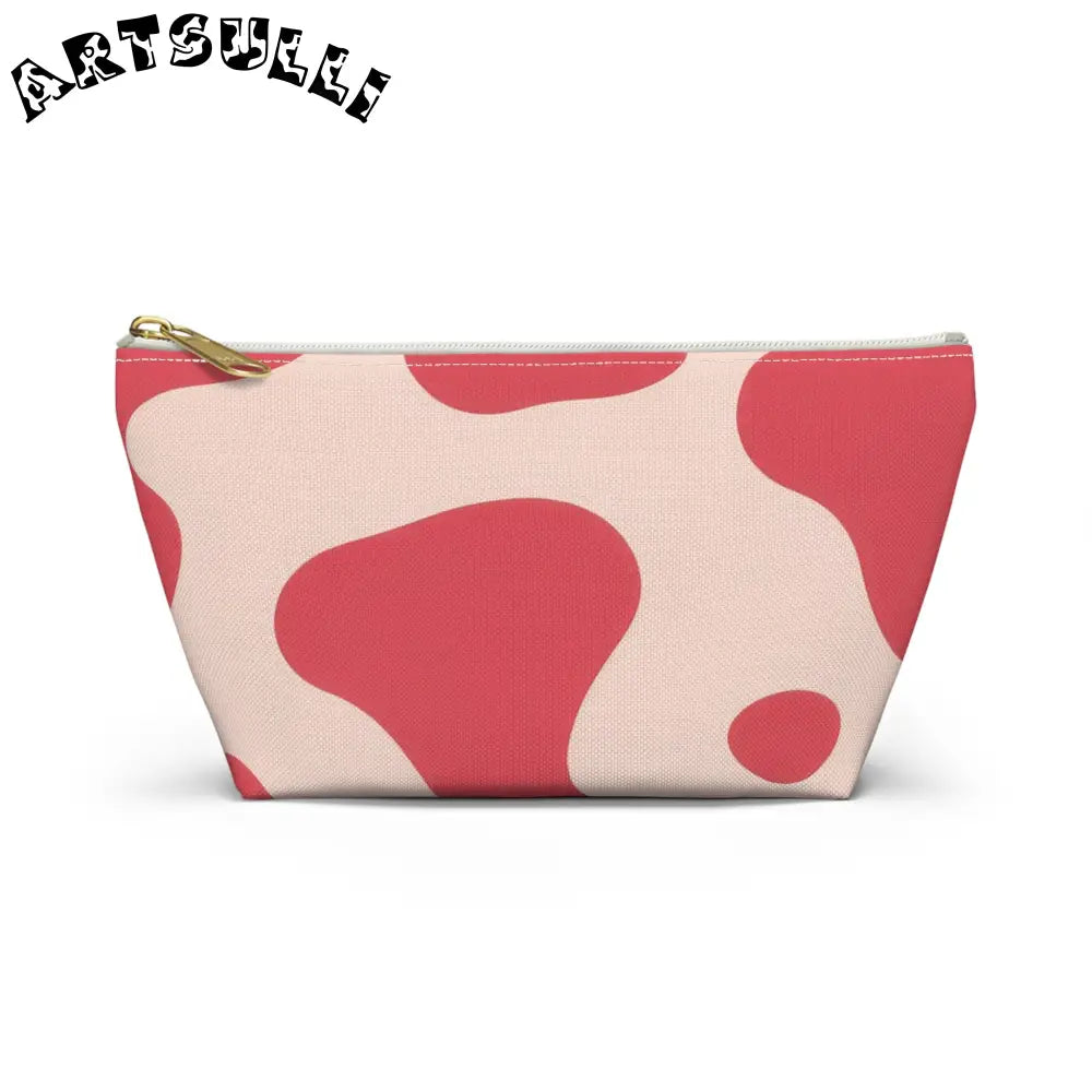JAKKOUTTHEBXX Pink Cow Print T-Bottom Pouch Cosmetic Bag 2025