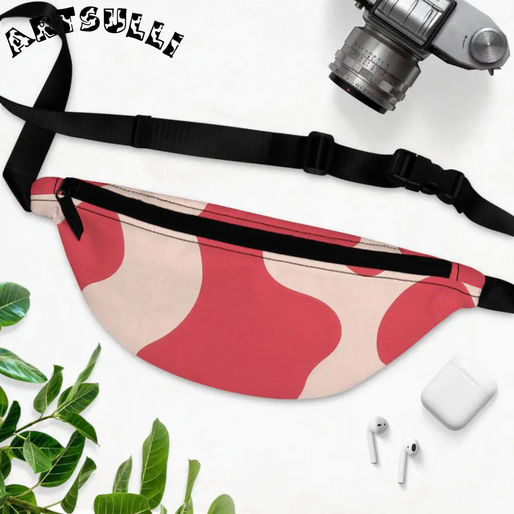 JAKKOUTTHEBXX Red and Pink Abstract Fanny Pack 2025