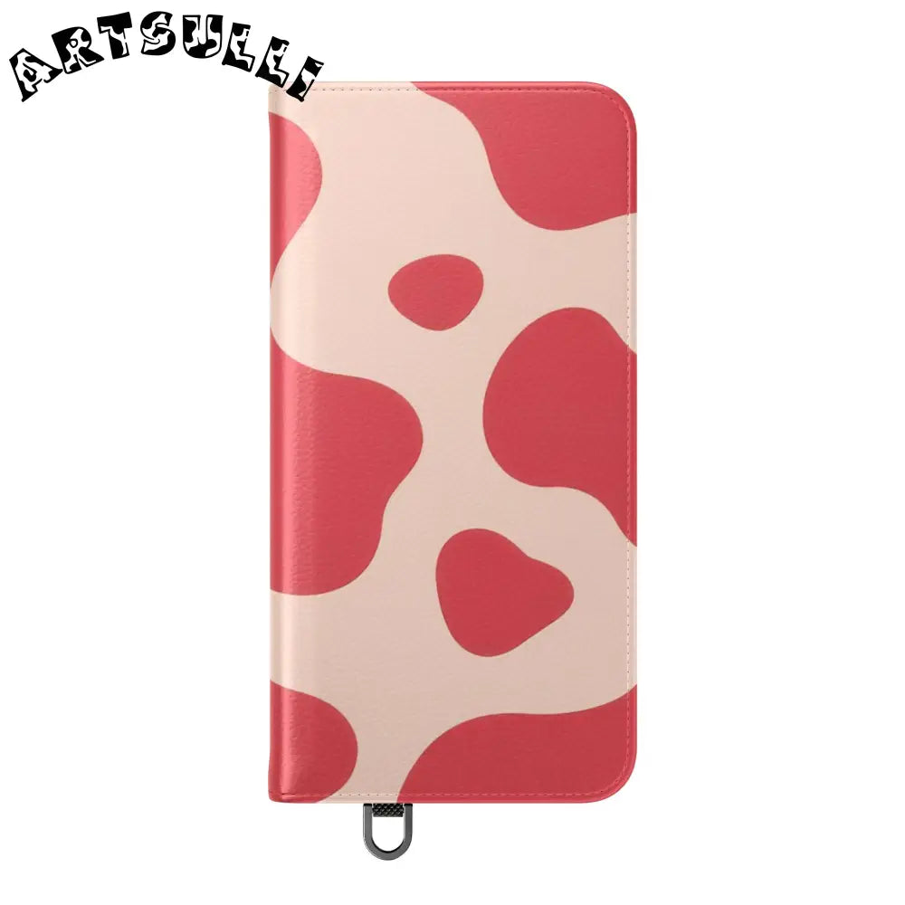 JAKKOUTTHEBXX Red and Beige Cow Print Illustration Printed Flip Case 2025