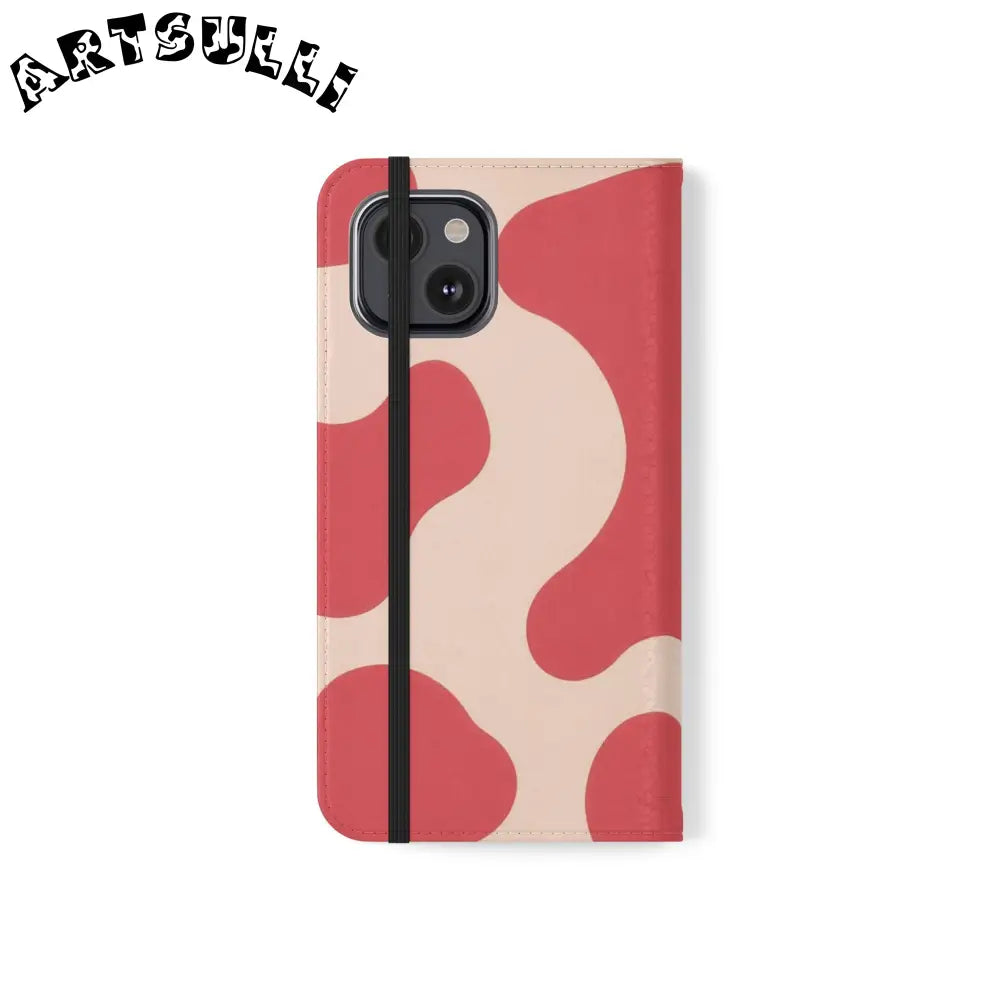 JAKKOUTTHEBXX Red and Beige Cow Print Illustration Printed Flip Case 2025