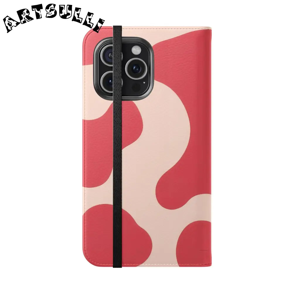 JAKKOUTTHEBXX Red and Beige Cow Print Illustration Printed Flip Case 2025