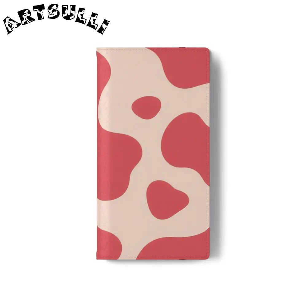 JAKKOUTTHEBXX Red and Beige Cow Print Illustration Printed Flip Case 2025