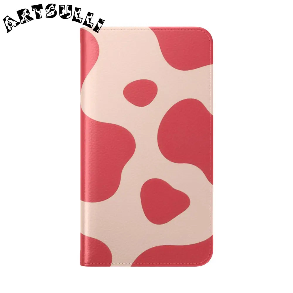 JAKKOUTTHEBXX Red and Beige Cow Print Illustration Printed Flip Case 2025