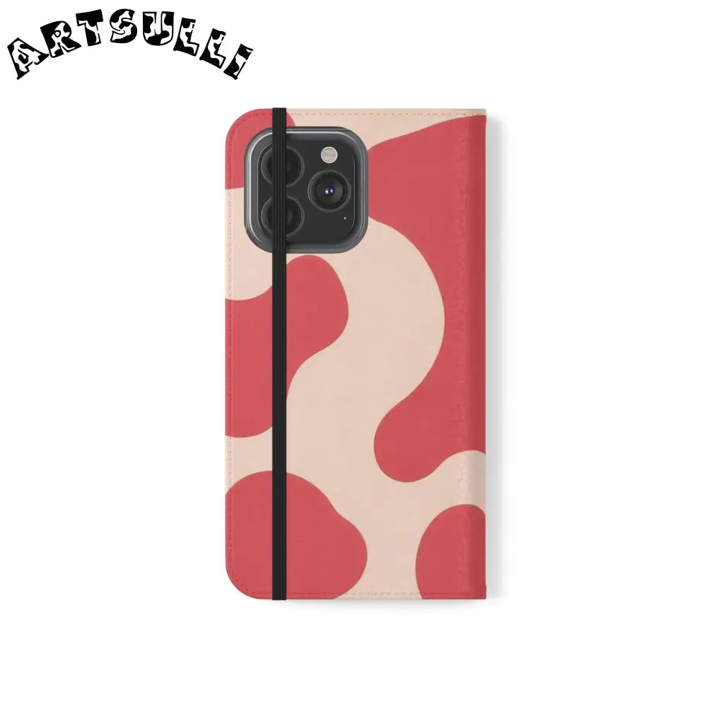 JAKKOUTTHEBXX Red and Beige Cow Print Illustration Printed Flip Case 2025
