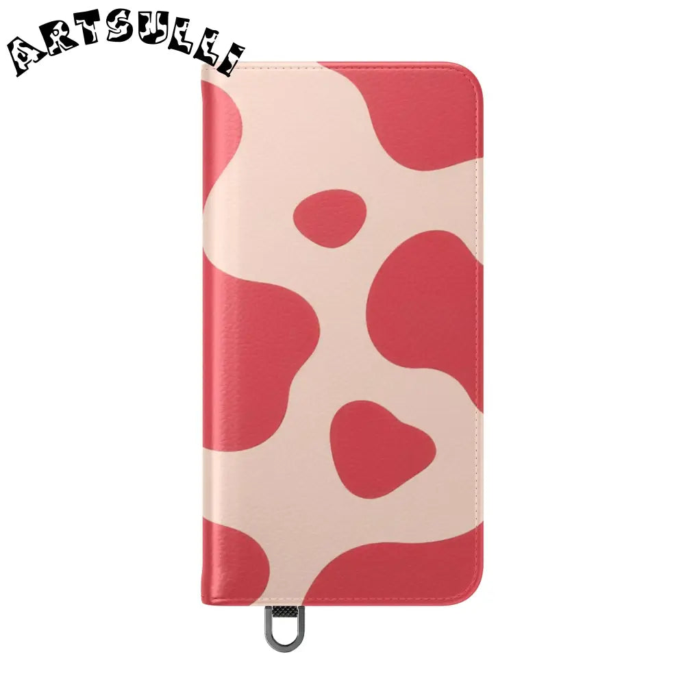 JAKKOUTTHEBXX Red and Beige Cow Print Illustration Printed Flip Case 2025
