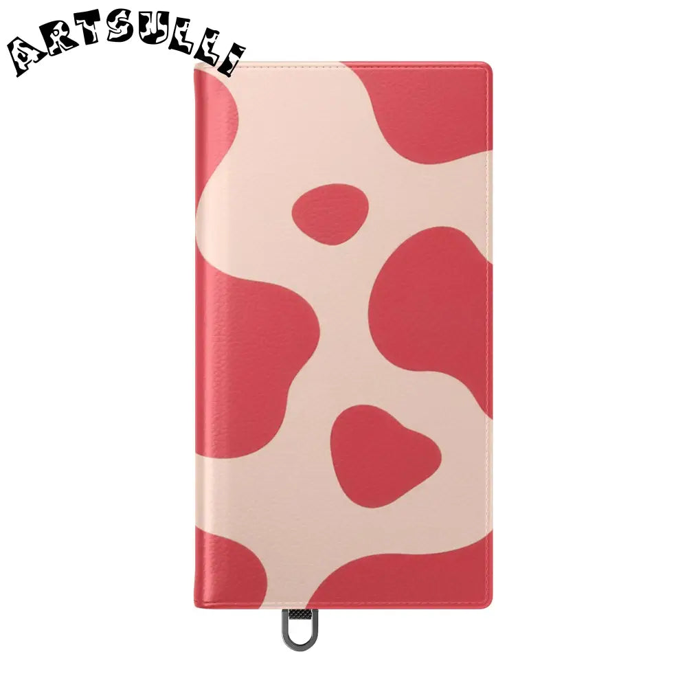 JAKKOUTTHEBXX Red and Beige Cow Print Illustration Printed Flip Case 2025