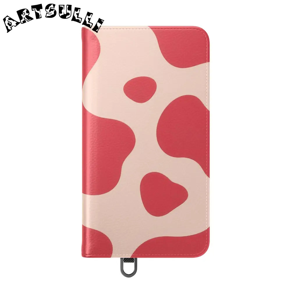 JAKKOUTTHEBXX Red and Beige Cow Print Illustration Printed Flip Case 2025