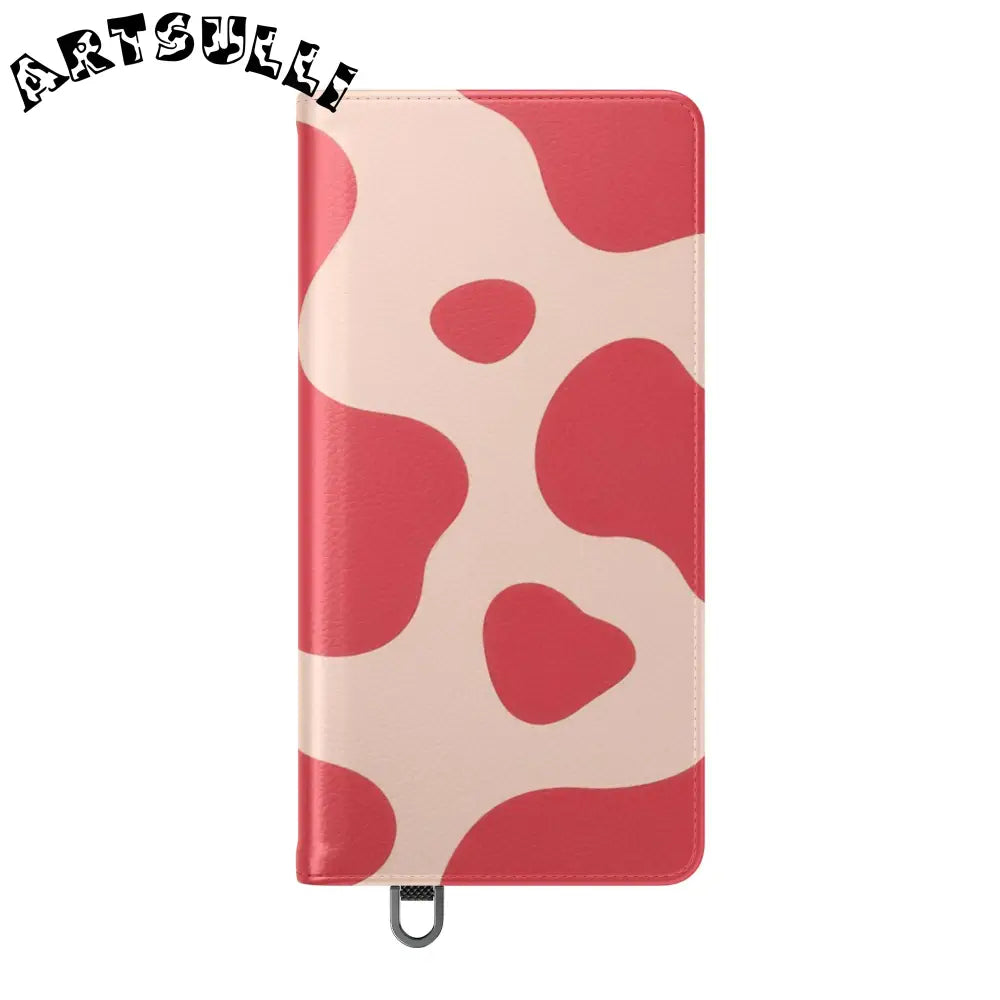 JAKKOUTTHEBXX Red and Beige Cow Print Illustration Printed Flip Case 2025