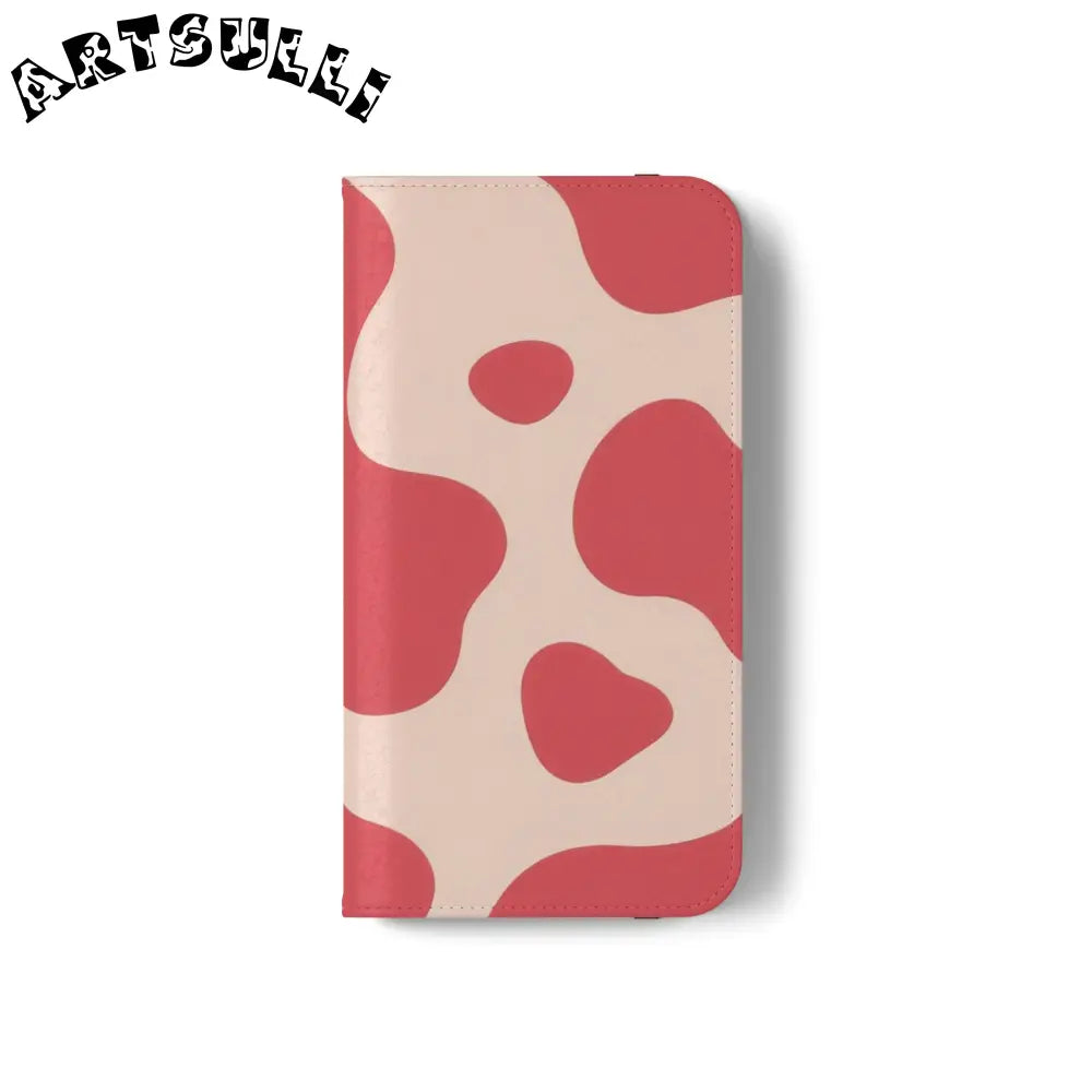JAKKOUTTHEBXX Red and Beige Cow Print Illustration Printed Flip Case 2025