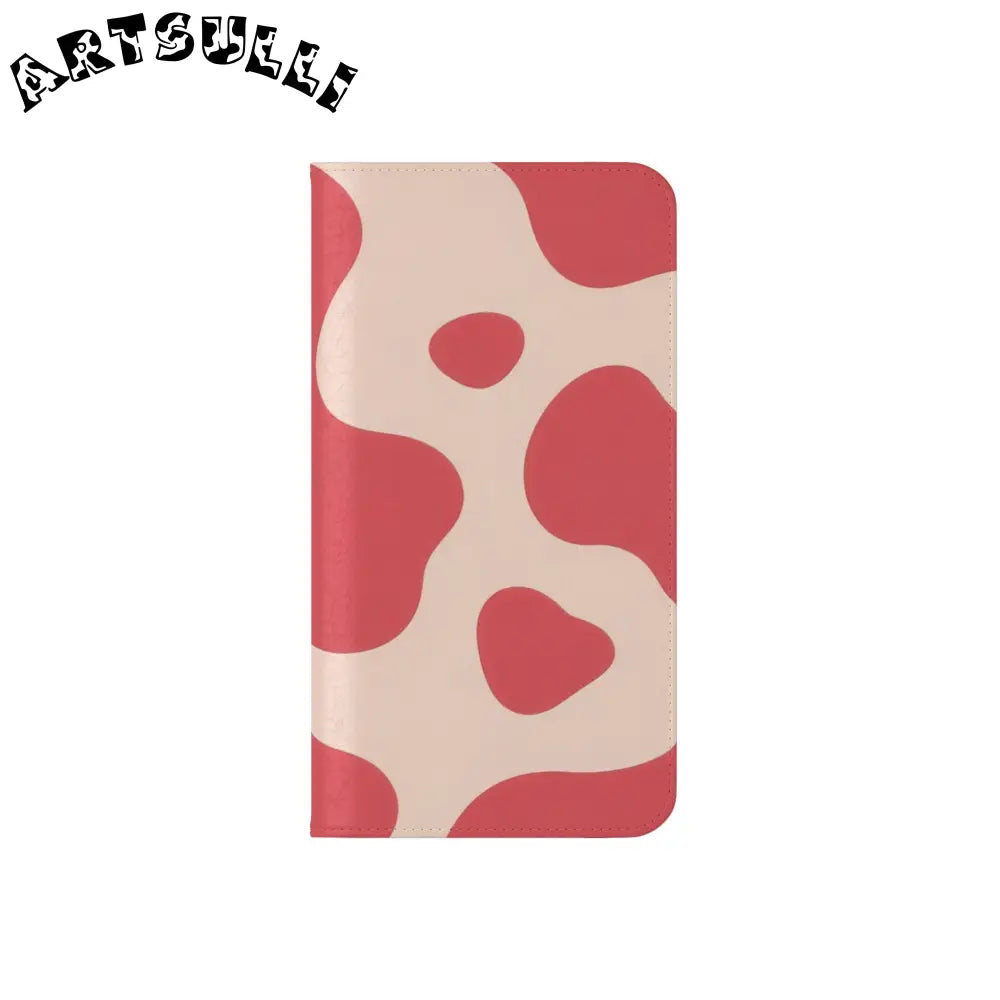 JAKKOUTTHEBXX Red and Beige Cow Print Illustration Printed Flip Case 2025