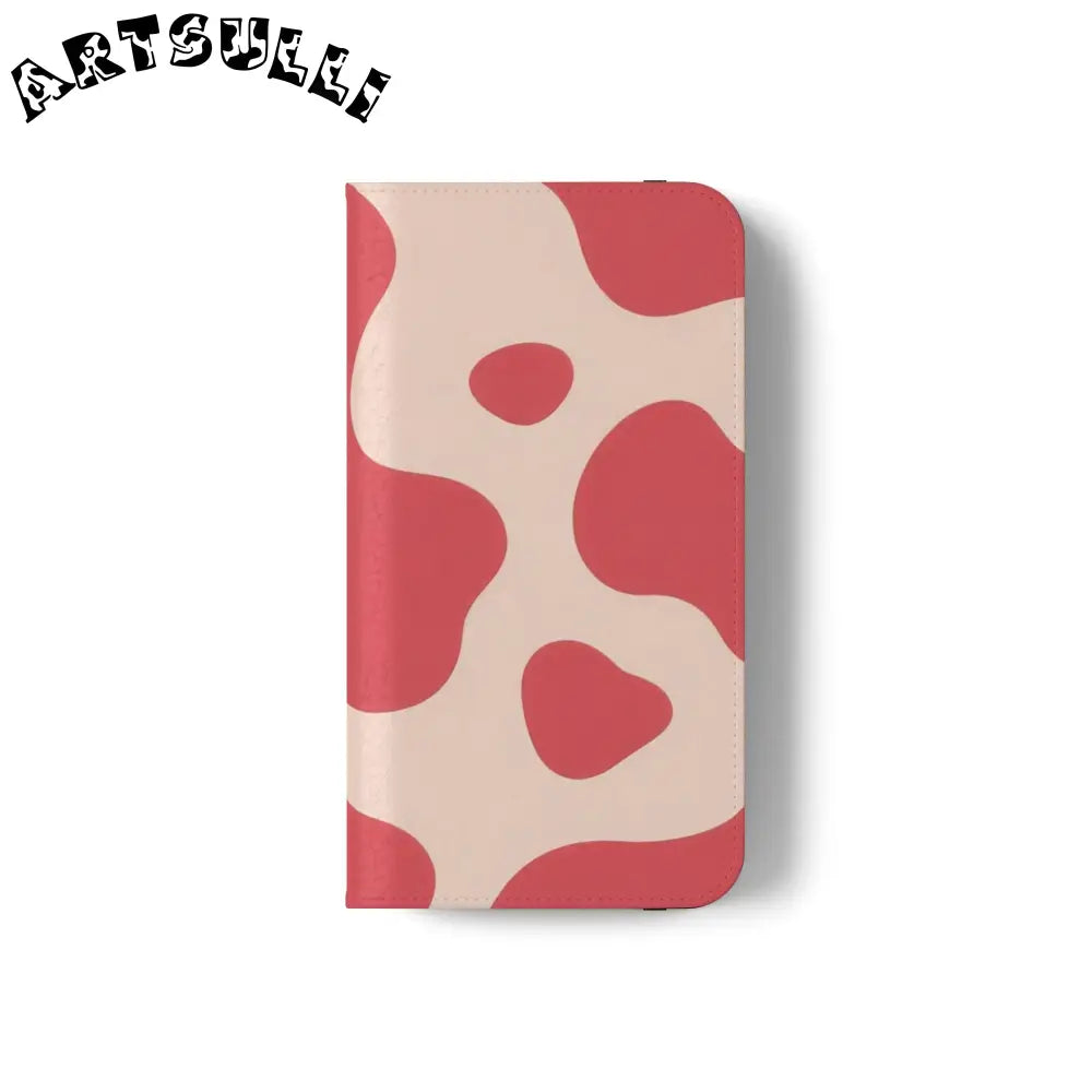 JAKKOUTTHEBXX Red and Beige Cow Print Illustration Printed Flip Case 2025