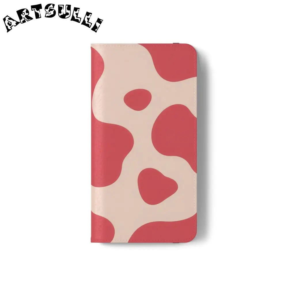 JAKKOUTTHEBXX Red and Beige Cow Print Illustration Printed Flip Case 2025
