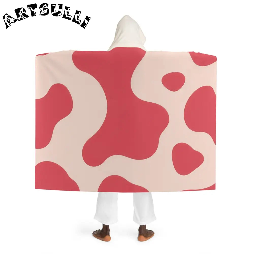 JAKKOUTTHEBXX Red and Pink Polka Dot Hooded Sherpa Blanket 2025