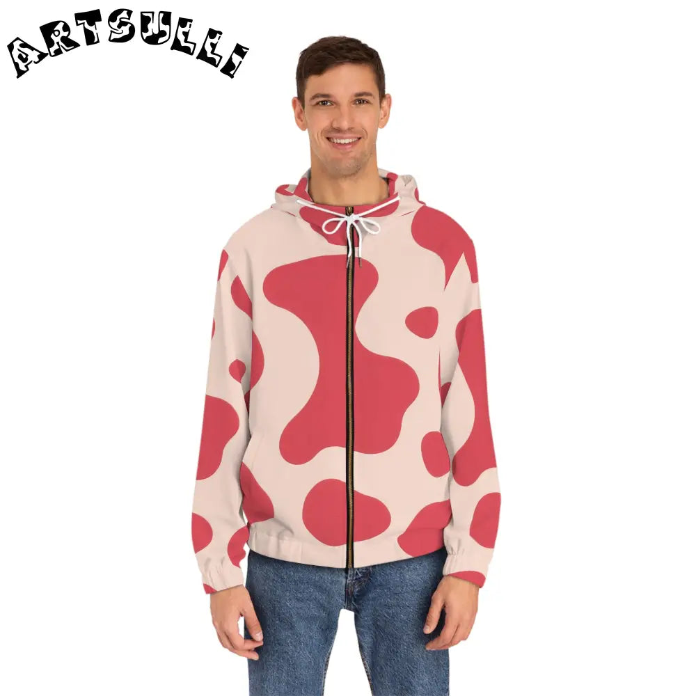 JAKKOUTTHEBXX Cow Illustration Printed Zip Hoodie 2025
