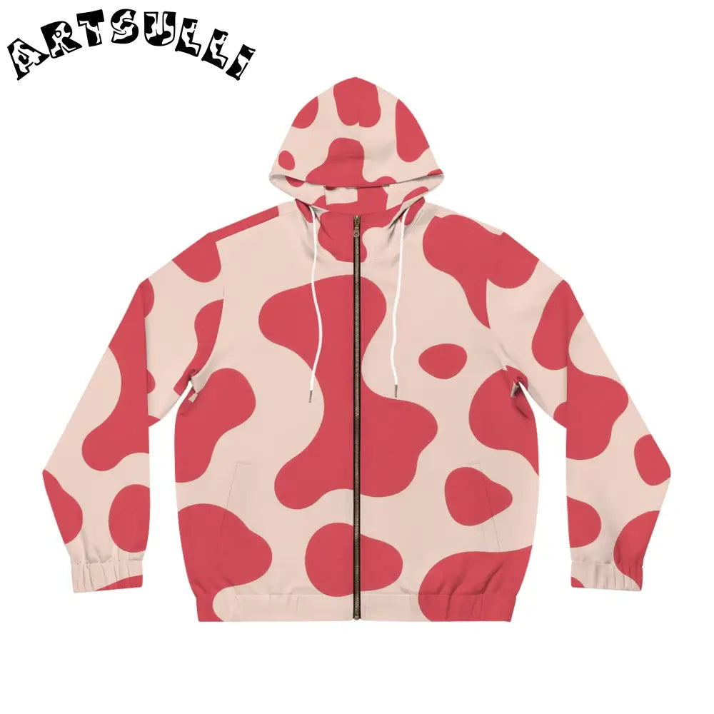 JAKKOUTTHEBXX Cow Illustration Printed Zip Hoodie 2025