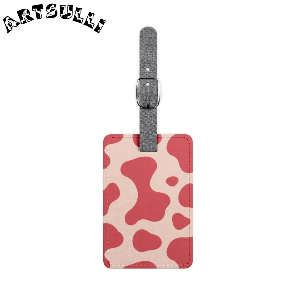 JAKKOUTTHEBXX Red and White Cow Print Luggage Tag 2025