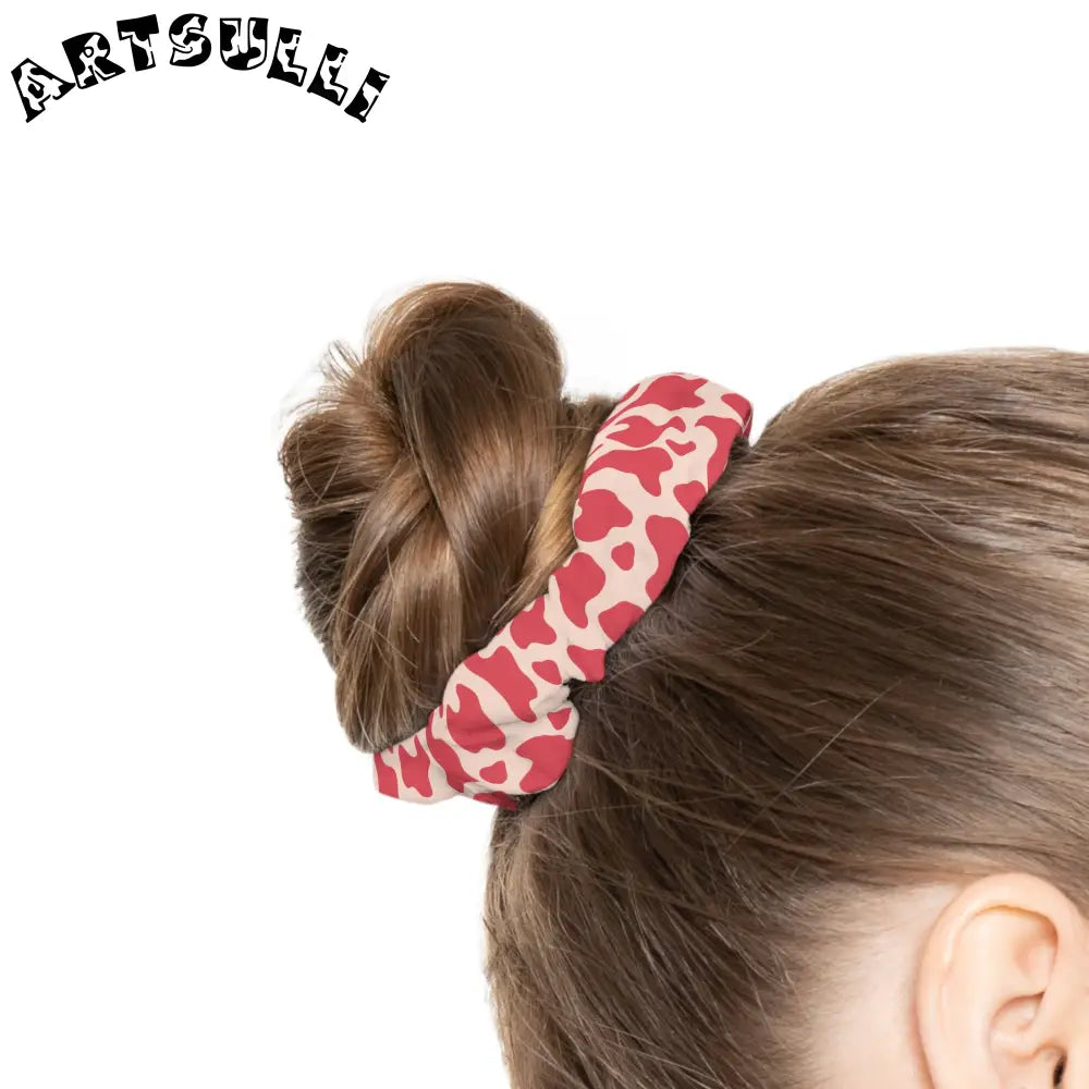 JAKKOUTTHEBXX Red and White Spotted Illustration Printed Scrunchie 2025