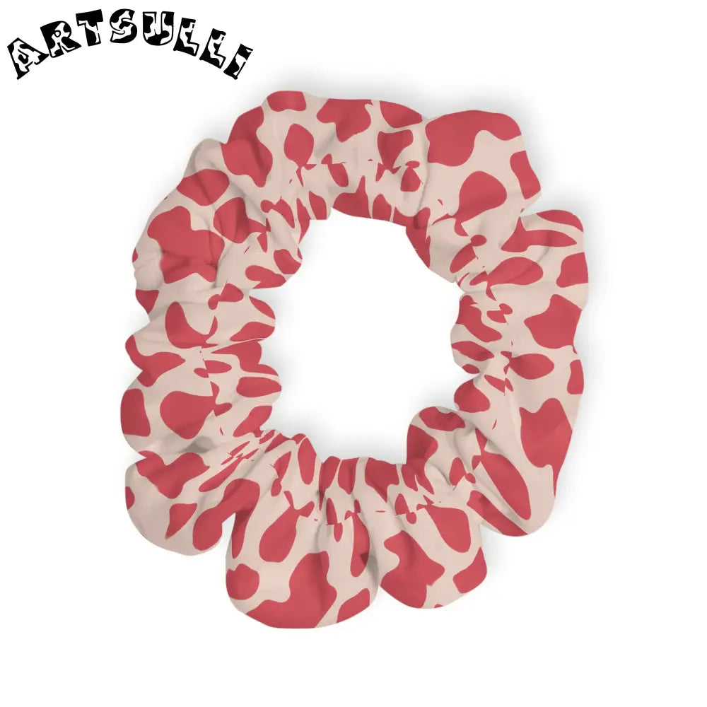 JAKKOUTTHEBXX Red and White Spotted Illustration Printed Scrunchie 2025