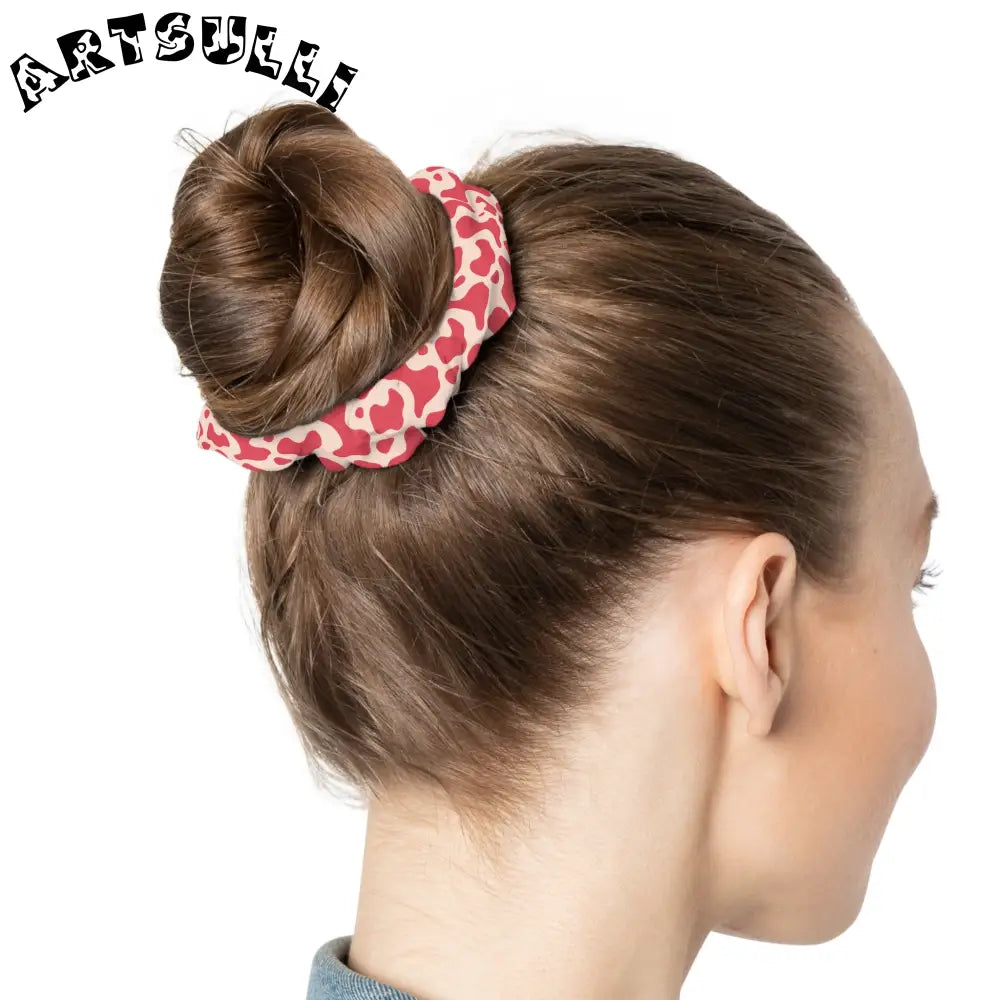 JAKKOUTTHEBXX Red and White Spotted Illustration Printed Scrunchie 2025