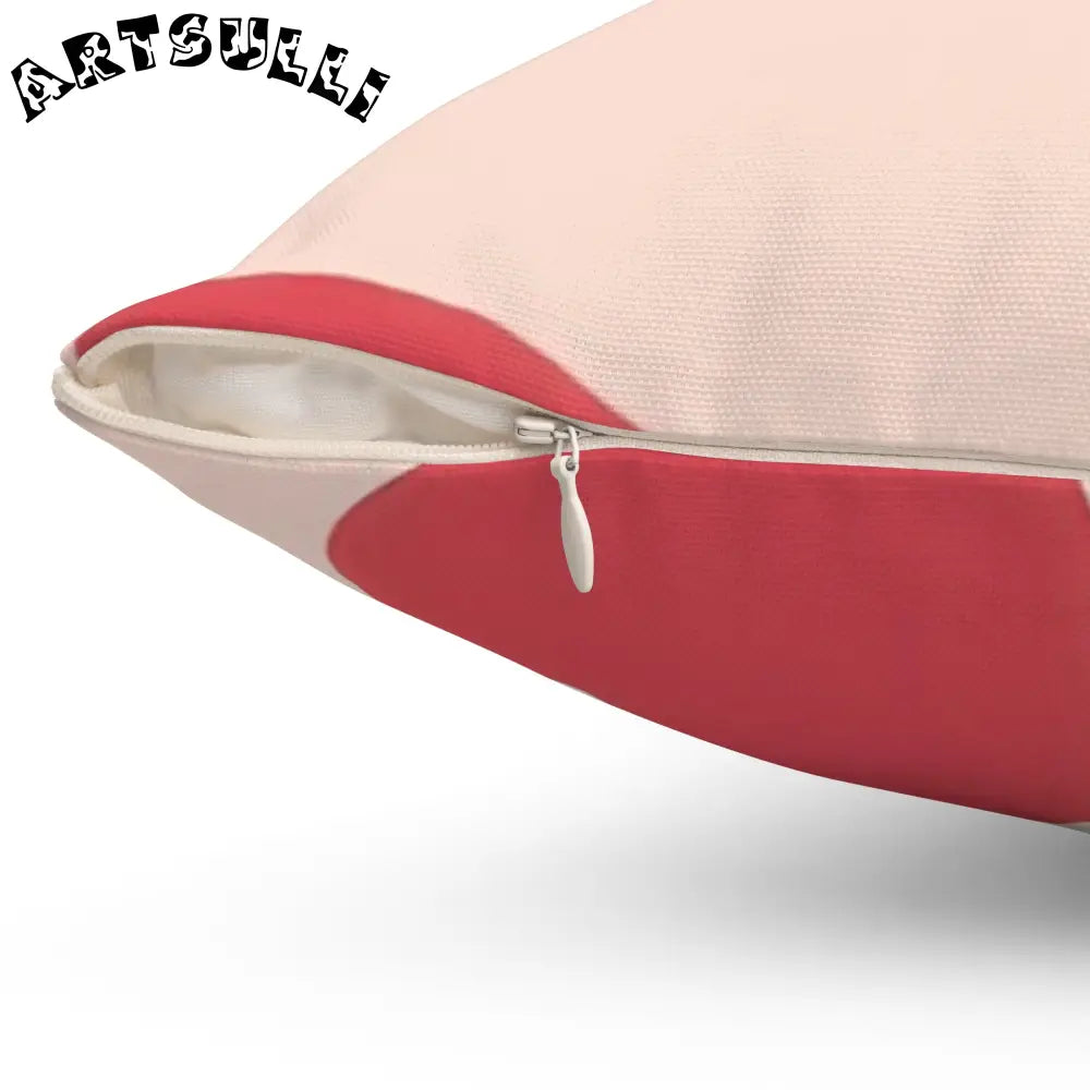 JAKKOUTTHEBXX Red Abstract Illustration Printed Throw Pillow 2025