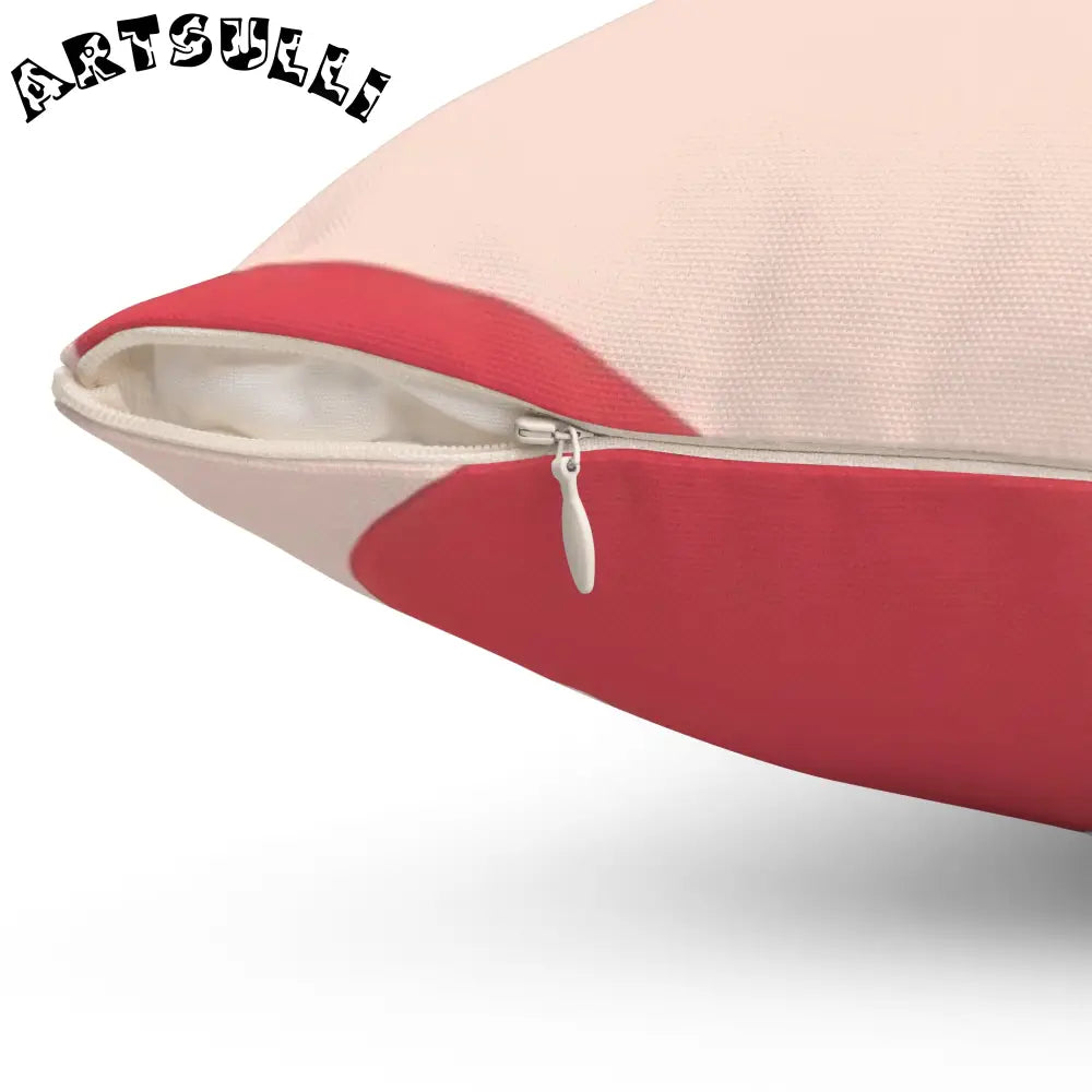 JAKKOUTTHEBXX Red Abstract Illustration Printed Throw Pillow 2025