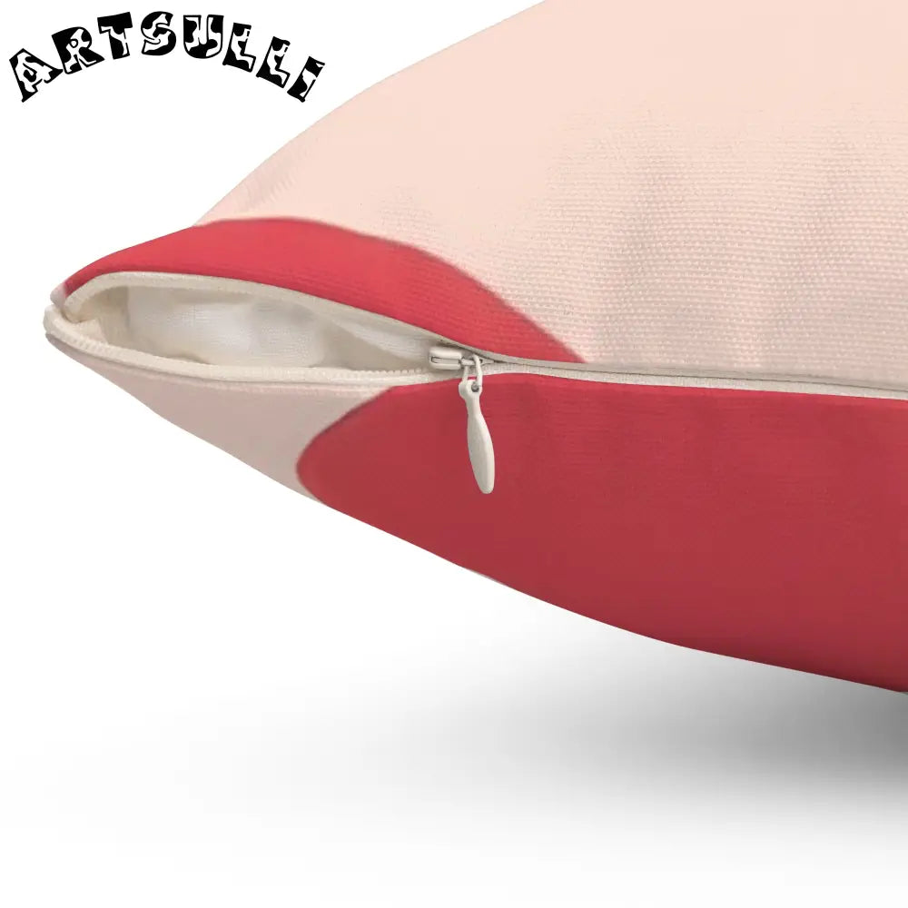 JAKKOUTTHEBXX Red Abstract Illustration Printed Throw Pillow 2025