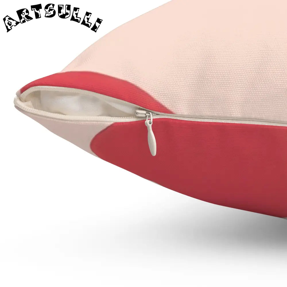 JAKKOUTTHEBXX Red Abstract Illustration Printed Throw Pillow 2025