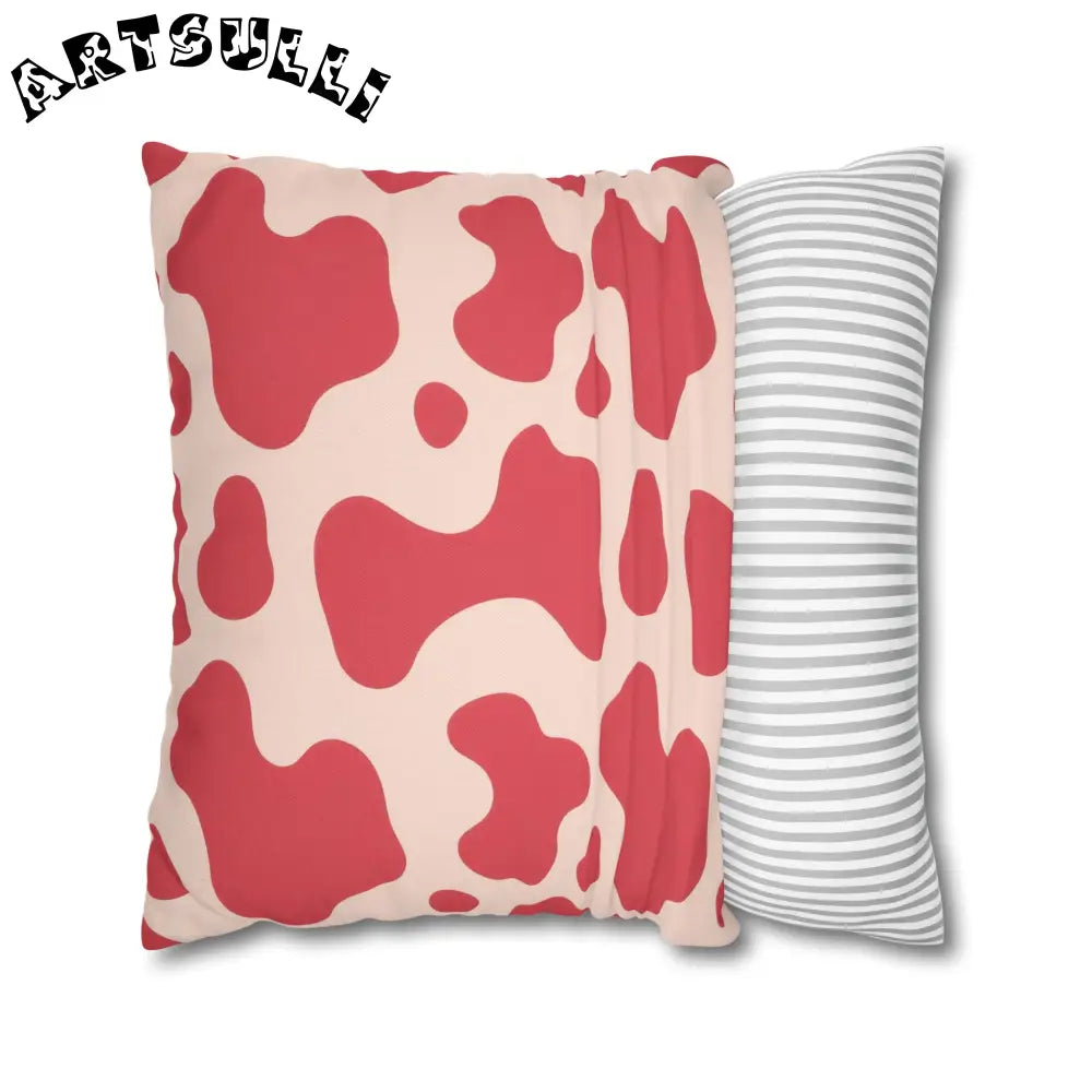 JAKKOUTTHEBXX Pink Cow Illustration Printed Throw Pillow 2025