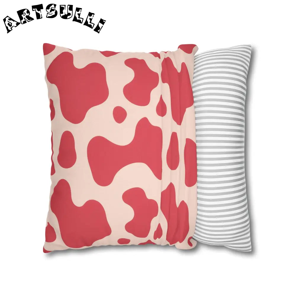 JAKKOUTTHEBXX Pink Cow Illustration Printed Throw Pillow 2025