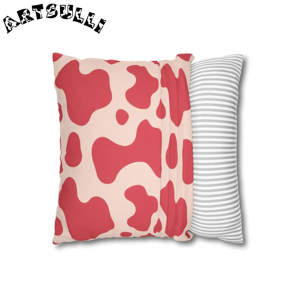 JAKKOUTTHEBXX Pink Cow Illustration Printed Throw Pillow 2025
