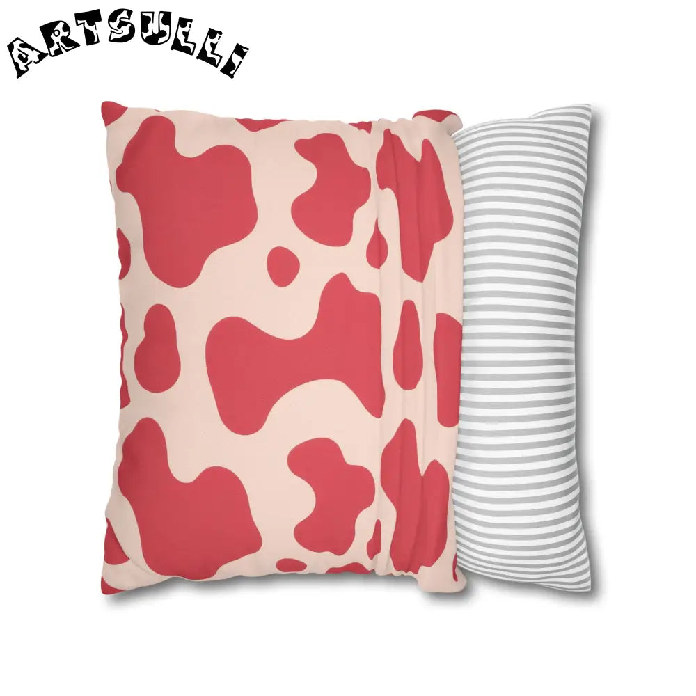 JAKKOUTTHEBXX Pink Cow Illustration Printed Throw Pillow 2025