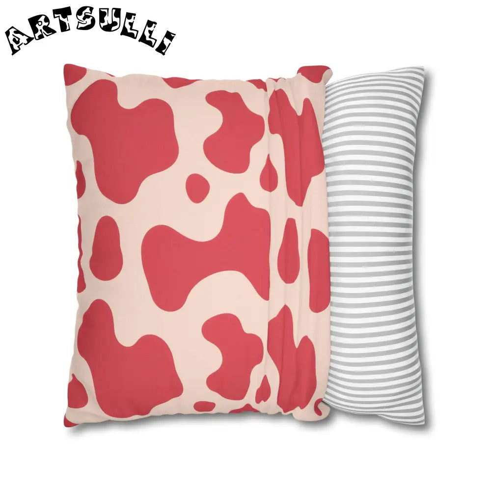 JAKKOUTTHEBXX Pink Cow Illustration Printed Throw Pillow 2025