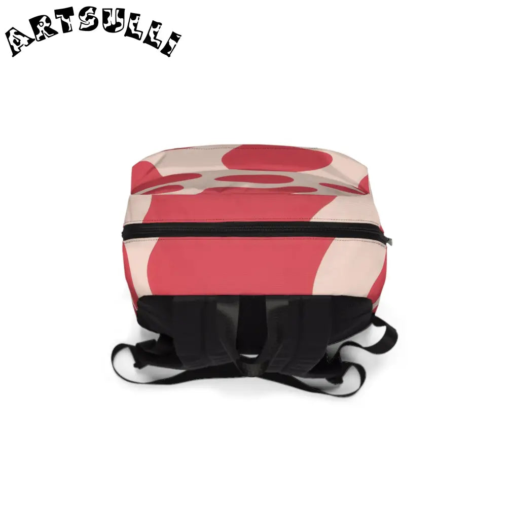 JAKKOUTTHEBXX Red and White Cow Illustration Printed Backpack 2025