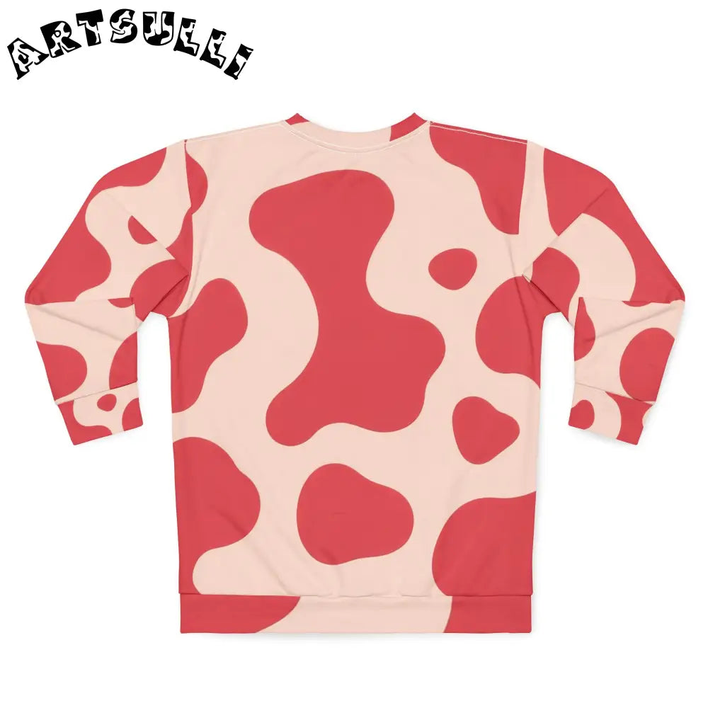 JAKKOUTTHEBXX Red and Cream Cow Print Sweatshirt 2025