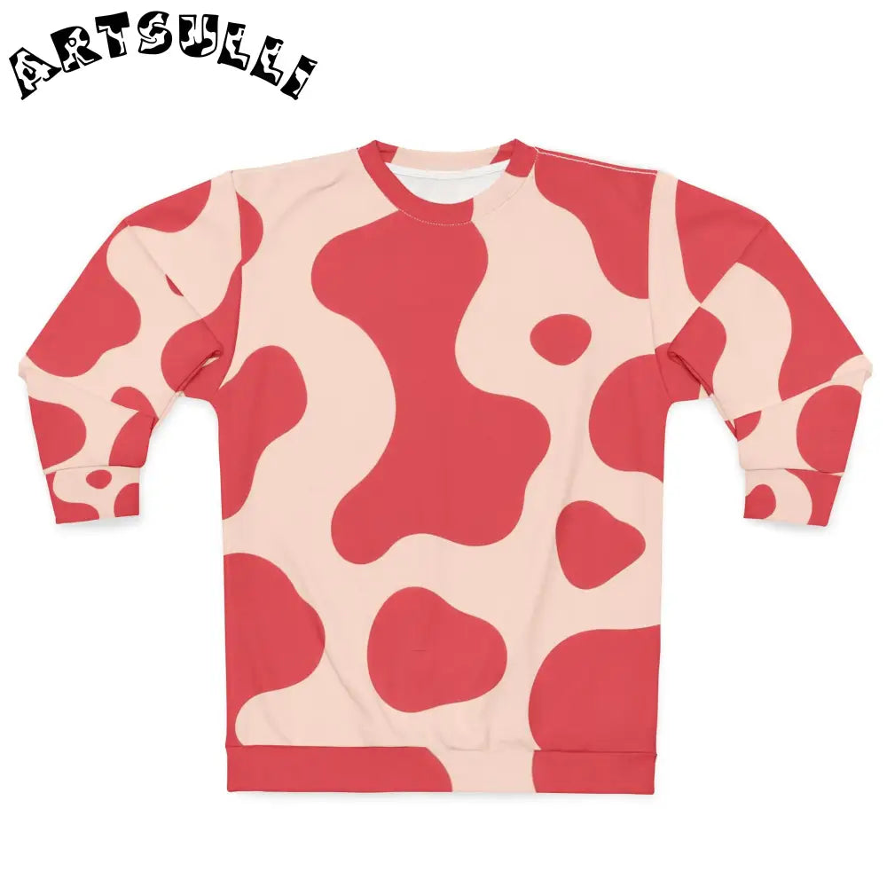 JAKKOUTTHEBXX Red and Cream Cow Print Sweatshirt 2025