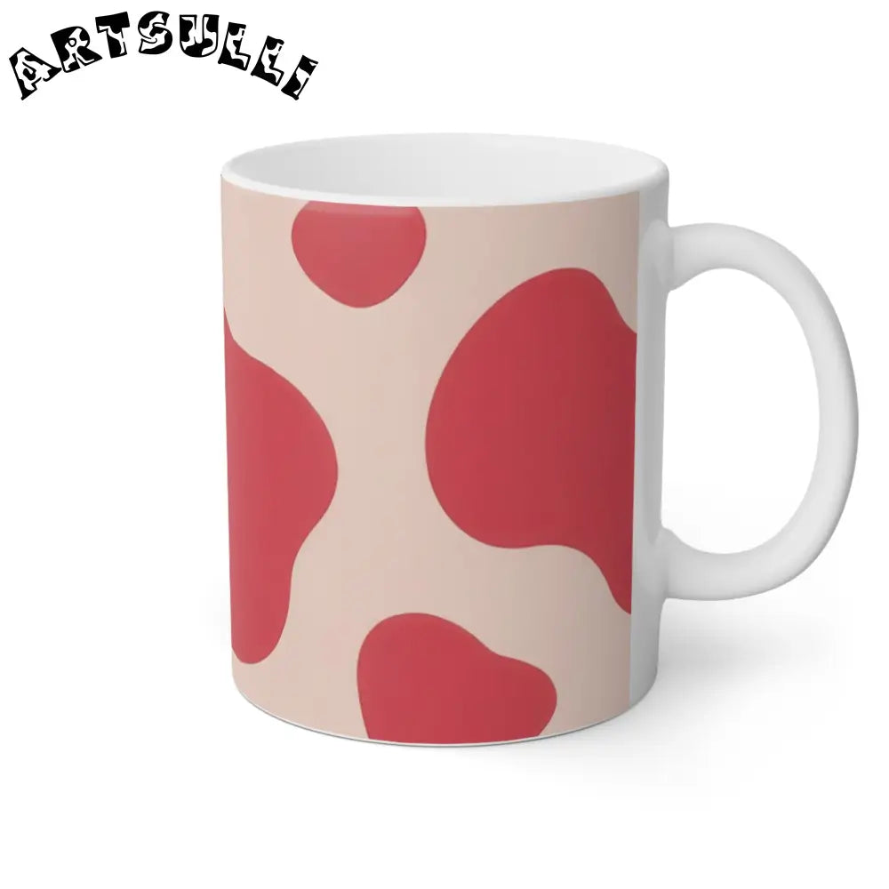 JAKKOUTTHEBXX Red and Beige Abstract Wave Mug 2025