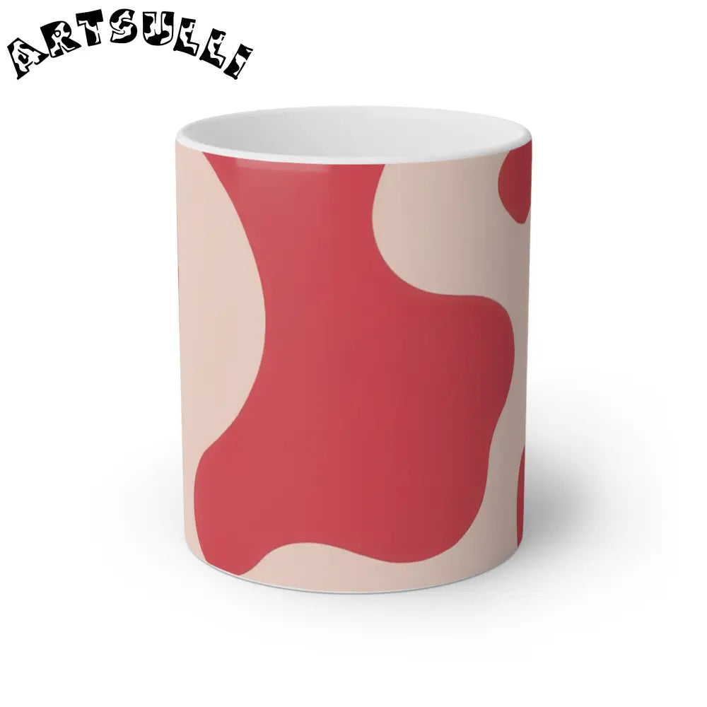 JAKKOUTTHEBXX Red and Beige Abstract Wave Mug 2025