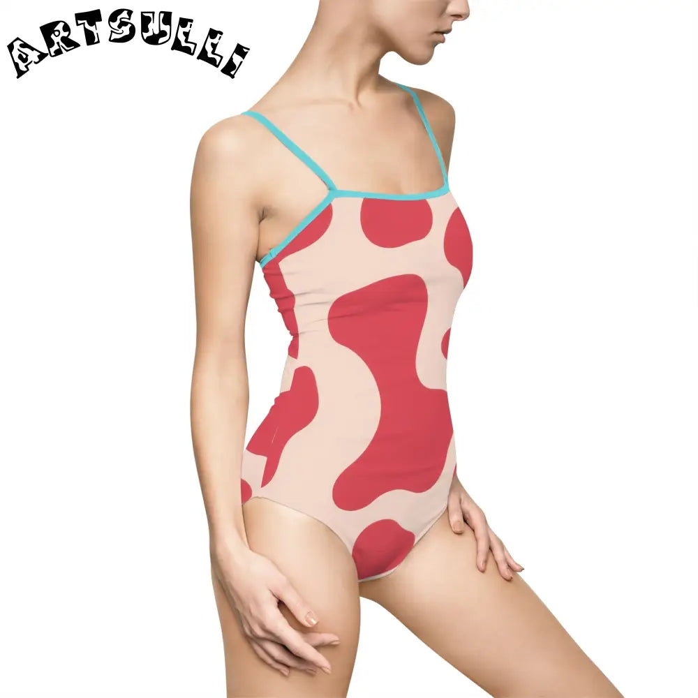 JAKKOUTTHEBXX Red Lava Illustration Printed One-Piece Swimsuit 2025