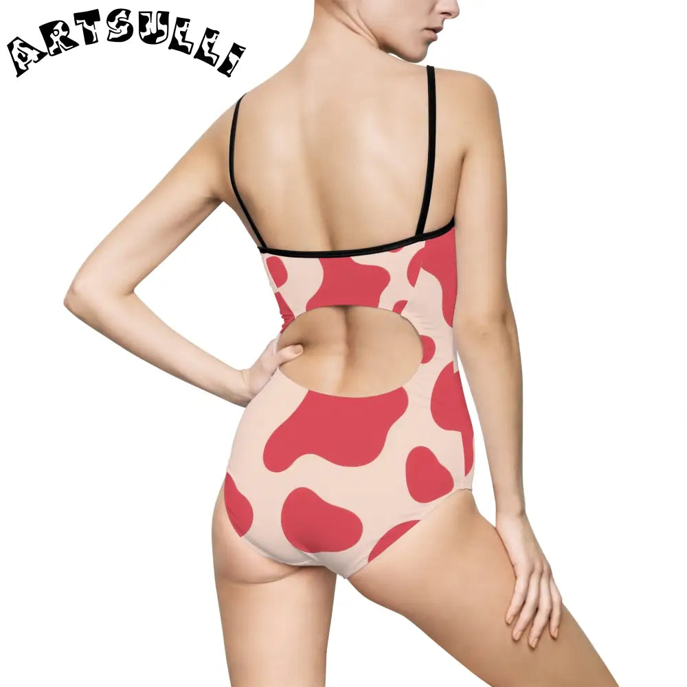 JAKKOUTTHEBXX Red Lava Illustration Printed One-Piece Swimsuit 2025