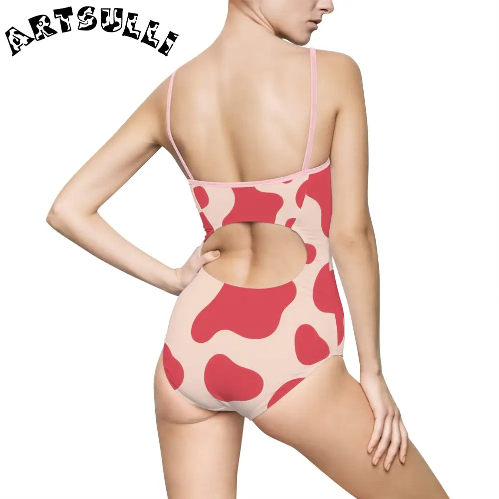 JAKKOUTTHEBXX Red Lava Illustration Printed One-Piece Swimsuit 2025